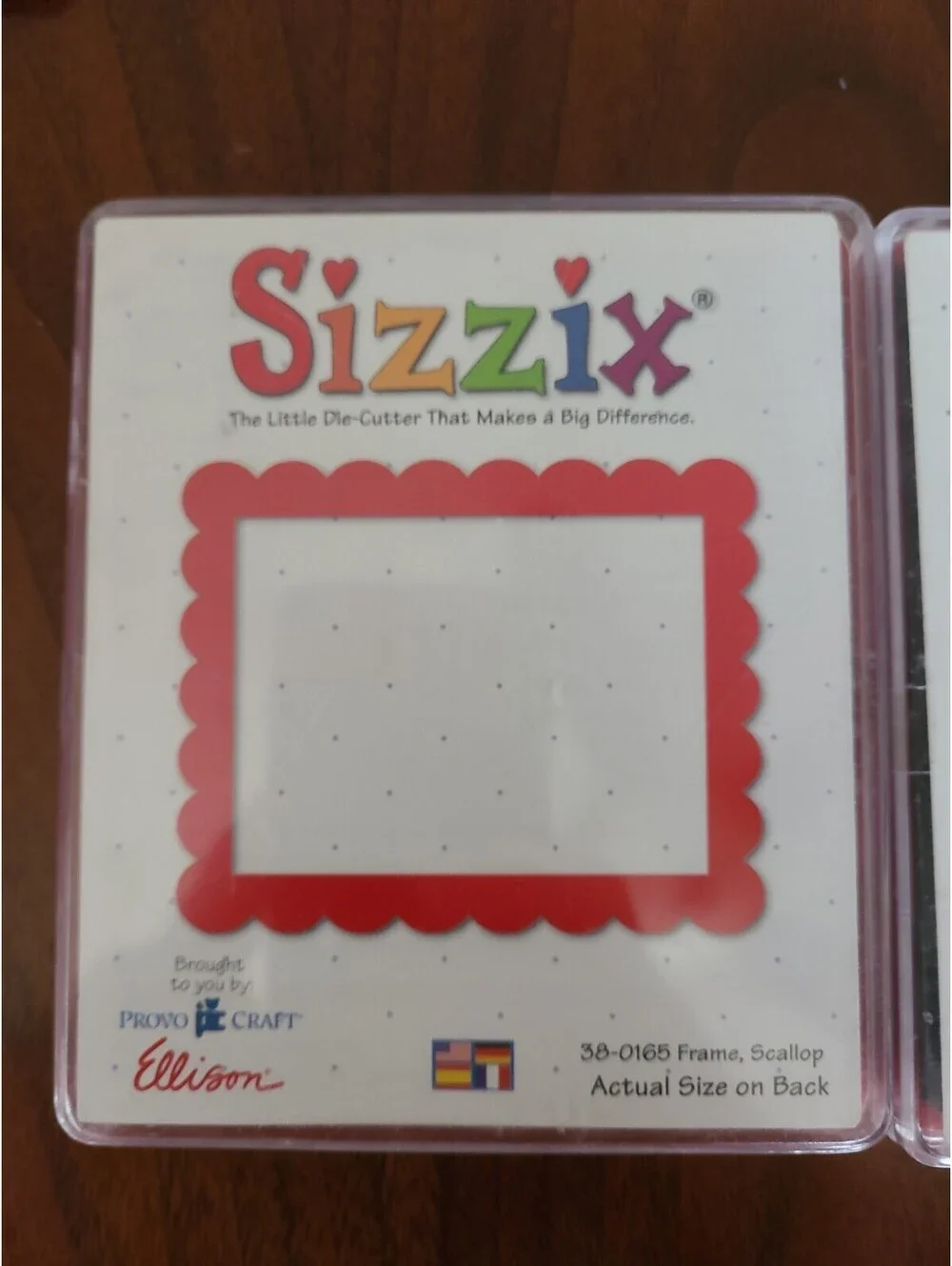 Sizzix RED Die Cut, Large FRAME SCALLOP #38-0165 & HEART #38-0800 PROVO Craft